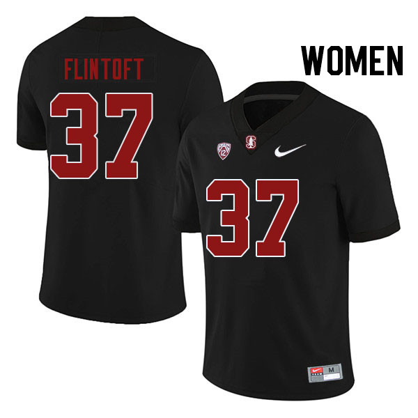 Women #37 Aidan Flintoft Stanford Cardinal College Football Jerseys Stitched Sale-Black - Click Image to Close